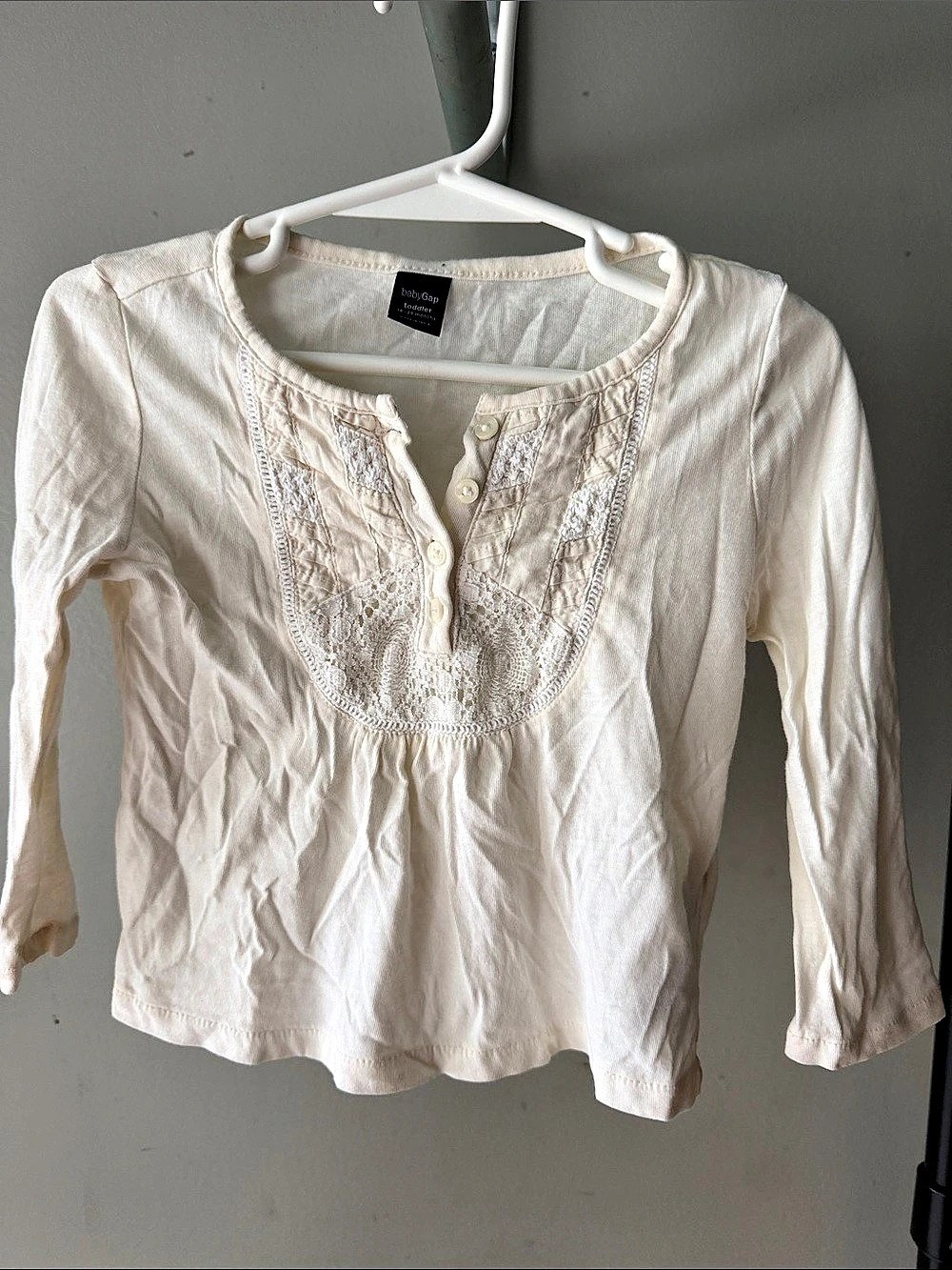 babyGap Girls 18-24 Months Off White Embroidered Top ( includes free 2nd top)